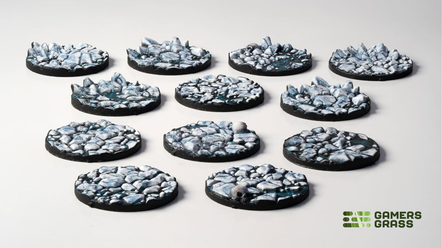 Gamers Grass GGT-FLR25 - Battle Ready Toppers - Frost Lake - Round 25mm (x12)