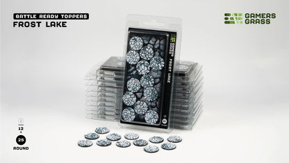Gamers Grass GGT-FLR25 - Battle Ready Toppers - Frost Lake - Round 25mm (x12)
