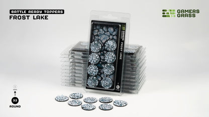 Gamers Grass GGT-FLR32 - Battle Ready Toppers - Frost Lake - Round 32mm (x8)