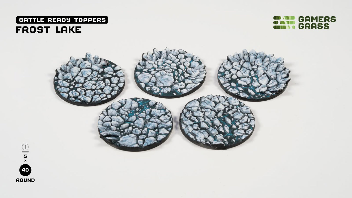 Gamers Grass GGT-FLR40 - Battle Ready Toppers - Frost Lake - Round 40mm (x5)