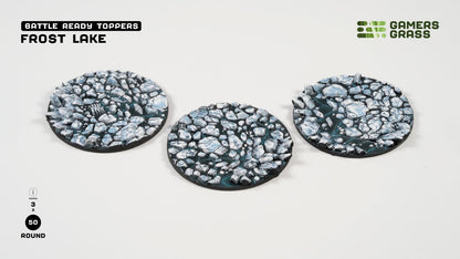 Gamers Grass GGT-FLR50 - Battle Ready Toppers - Frost Lake - Round 50mm (x3)