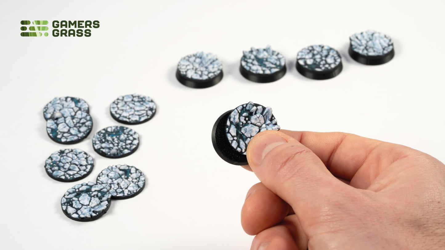 Gamers Grass GGT-FLR25 - Battle Ready Toppers - Frost Lake - Round 25mm (x12)