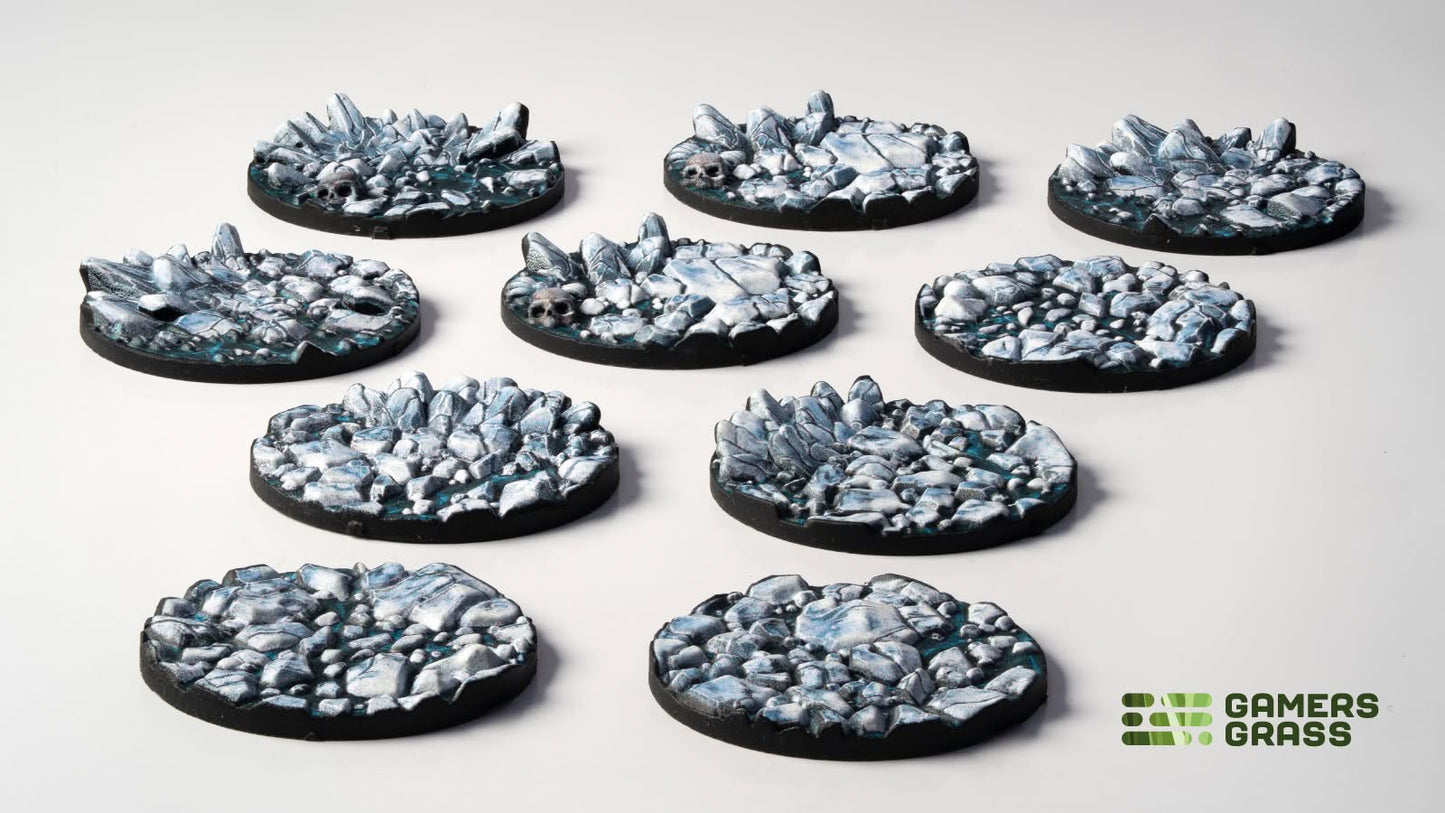 Gamers Grass GGT-FLR28 - Battle Ready Toppers - Frost Lake - Round 28mm (x10)