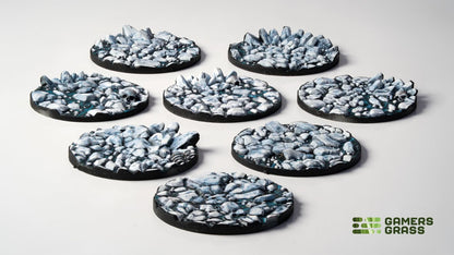 Gamers Grass GGT-FLR32 - Battle Ready Toppers - Frost Lake - Round 32mm (x8)