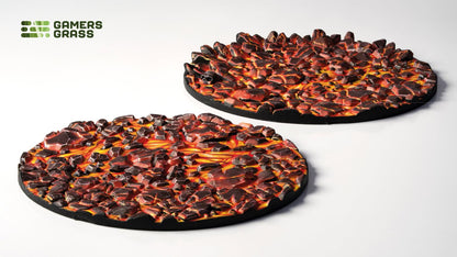 Gamers Grass GGT-MLR60 - Battle Ready Toppers - Molten Lava - Round 60mm (x2)