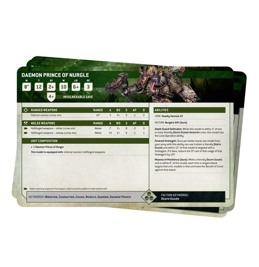 Games Workshop 43-04 - Warhammer 40,000 - Death Guard: Datasheet Cards