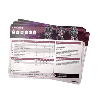 Games Workshop 37-03 - Warhammer 40,000 - Emperor's Children: Datasheet Cards