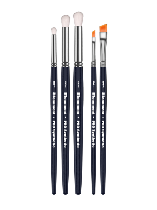 Monument Hobbies PRO-SYN-DBSET - Pro Synthetic Drybrush 5 Brush Set